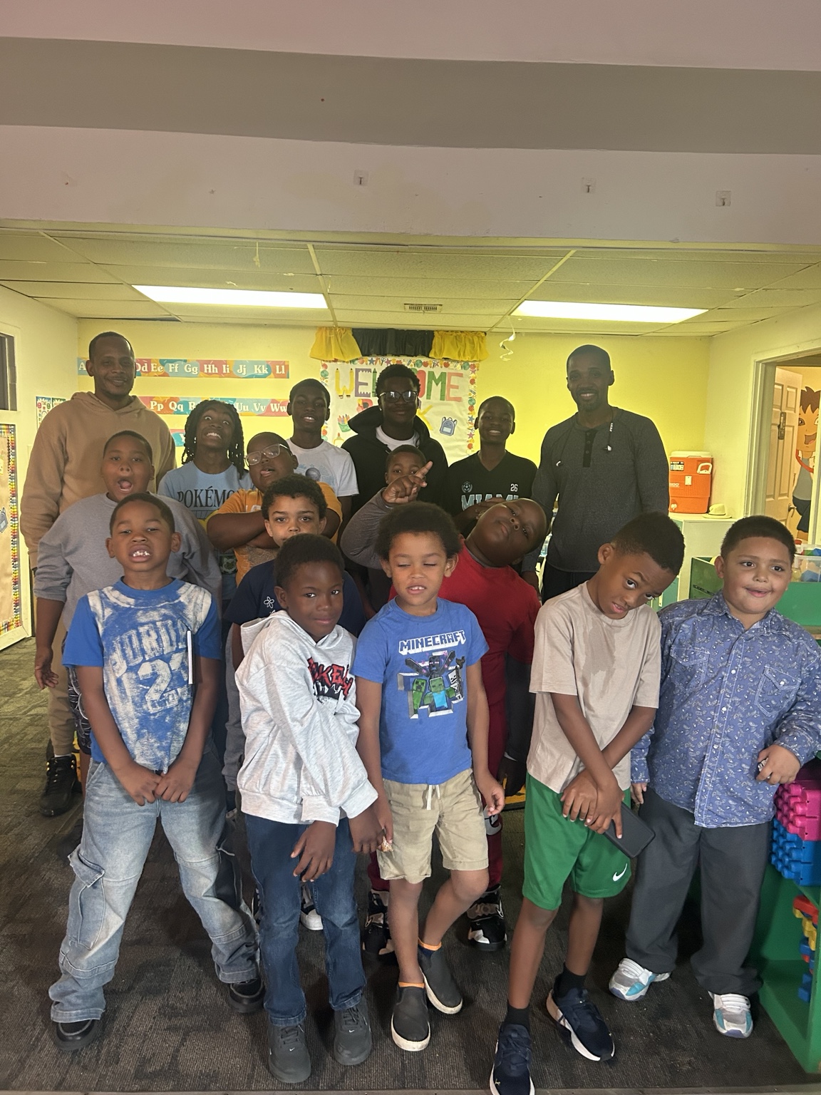 Boys group and mentors gathered together